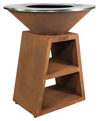 Гриль уличный COEO TRIO 98 h=110 см кортеновская сталь