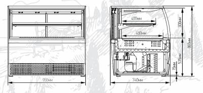 Холодильный прилавок МХМ Veneto VSK-0.95 (нерж.)