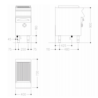 Поверхность жарочная Mareno NG74G